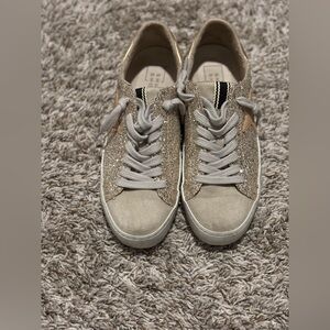 ShuShop Gold and Cream Glitter Sneakers